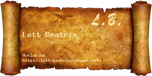 Lett Beatrix névjegykártya
